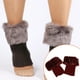 thumbnail image 4 of Qarigey Calentadores de piernas Tejido de ganchillo Faux Trim Flip Calcetines para invierno Cubierta de bota corta Fácil de combinar Puños Toppers Medias Burdeos Qarigey AP009047-07, 4 of 6