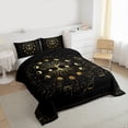 thumbnail image 3 of Homewish Boho Life Tree Queen Comforter Set for Teens, Black Gold Galaxy Bedding Sets, Psychedelic Constellations Reversible Bedding Comforter Set, Microfiber Bedroom Decor, 3-Piece, 3 of 8