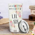 thumbnail image 3 of Sisters Gifts from Sister, Lil Sister Tumbler with Lid 20 oz Stainless Steel, I Would Fight A Bear for You Sister Mug, Lil Sister Birthday Gifts, Cousin Gifts, 3 of 5