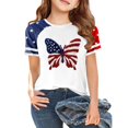 thumbnail image 2 of CCRFTGI American Flag Shirts for Kids Girls Boys Patriotic Cute Tops 4th Of July American Flag Butterfly Tshirt Red White and Blue Summer Shirts Festival Tee Tops Beige 9-10 Years, 2 of 6