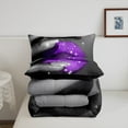 thumbnail image 5 of Erosebridal Glitter Lips Comforter Sets Queen Size,Bling Sparkling Bedding Queen Comforter Set,Grey Purple Bedding Sets Queen With Comforter,Ultra Soft Sparkle Room Decoration,Reversible,3-Piece, 5 of 8