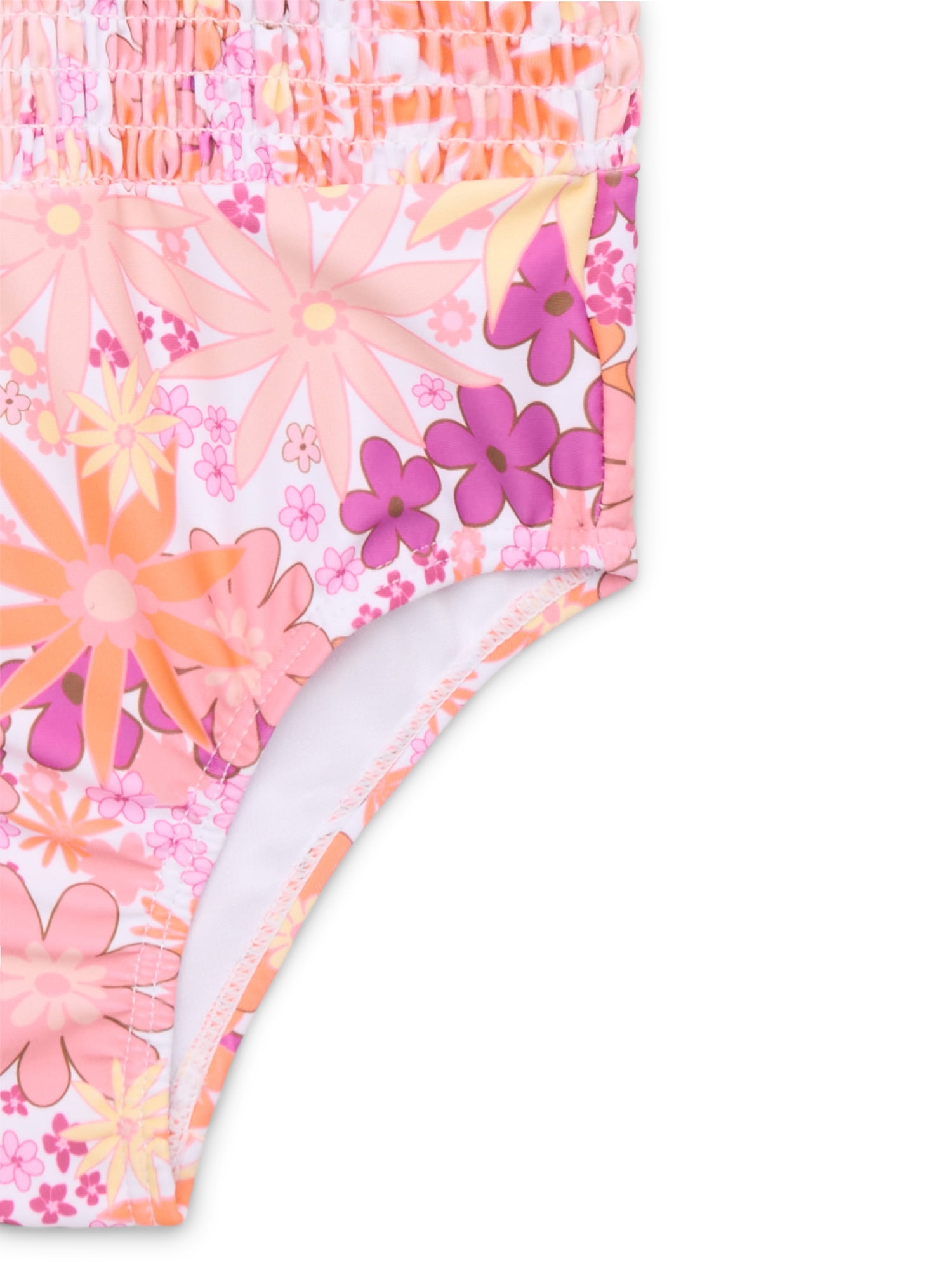 Jessica Simpson Toddler Girl Smocked Strapless One-Piece Swimsuit, Sizes 12M-5T