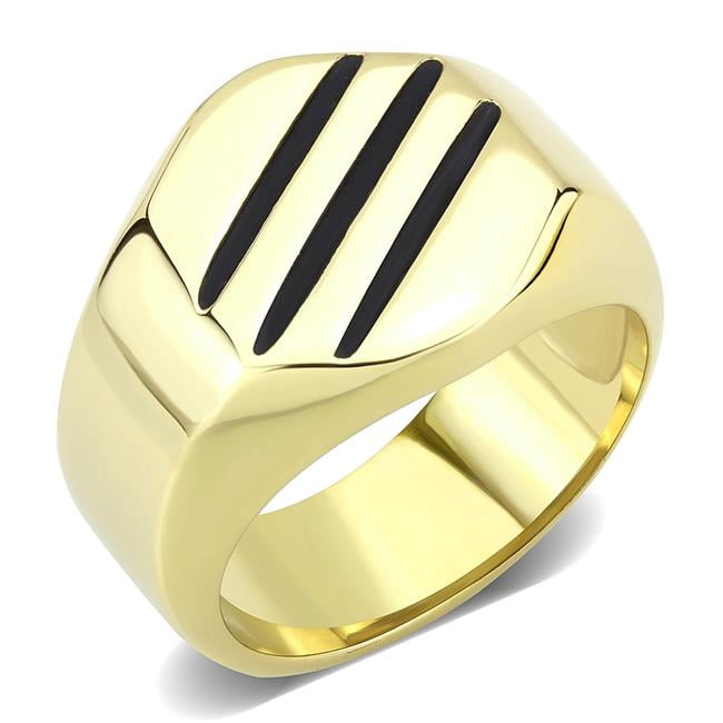 Hommes IP Or Bague en Acier Inoxydable Sans Stone dans Aucun Stone - Taille 11