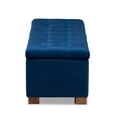 thumbnail image 5 of Baxton Studio Roanoke Modern and Contemporary Navy Blue Velvet Fabric Upholstered Grid-Tufted Storage Ottoman Bench, 5 of 11