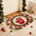 thumbnail image 4 of RICHMJ Knit-Look Christmas Rug -16”x24“ Small Red Indoor Holiday Rug - Mittens Doormat- Snowflake Winter Xmas Garland Decor Washable Mat for Entryway Kitchen Porch Bathroom Non Slip (Mittens), 4 of 9