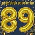 thumbnail image 5 of Gold Number 89 Mylar Foil Balloon 32 inch - Helium or Air Filled Metallic Balloons for 89th Birthday Hbd Party, Anniversary, Graduation Decorations, 5 of 8