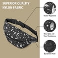 thumbnail image 5 of Fanny Pack Black White Halloween Hand Tarot Bat Pattern Waist Pack Bag,Running Cross Bag,Waterproof Large Fanny Packs for Women Men for Travel Running Hiking Cycling, 5 of 6