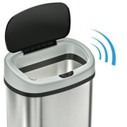 SensorCan Automatic Touchless Sensor Trash Can with AC Adapter, Stainless Steel, 13 Gallon