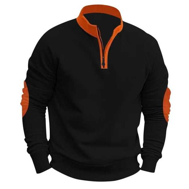 pstuiky camisas de hombre de manga larga, Camisa informal de moda para hombre, color liso, transpirable, blusa de manga larga con cuello alto top de hombre s