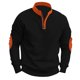 thumbnail image 1 of pstuiky camisas de hombre de manga larga, Camisa informal de moda para hombre, color liso, transpirable, blusa de manga larga con cuello alto top de hombre s, 1 of 3