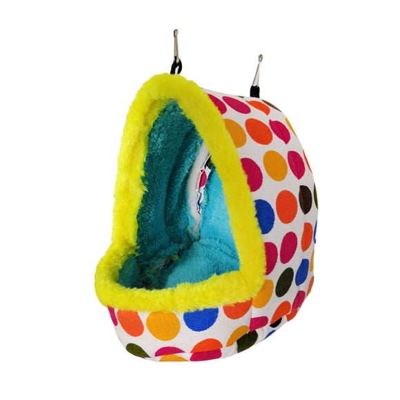 WORGEOUS Espesado nido de peluche creativo invierno nido de cálido loro hamaca pájaro cama para dormir (tamaño s)