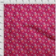 thumbnail image 4 of oneOone Viscose Chiffon Magenta Fabric Circus Quilting Supplies Print Sewing Fabric By The Yard 42 Inch Wide, 4 of 5
