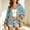 Sky Blue, variant on IUYRTFE Women's Hand Crochet Knit Cardigan Open Front Boho Style Long Sleeve Colorful Patterned Jacket
