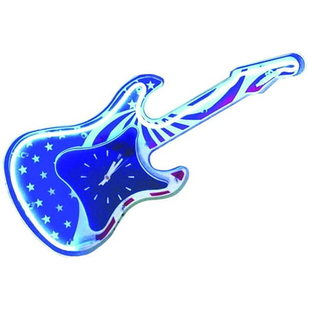 Creative Motion Neon American Rock Guitar Wall Clock