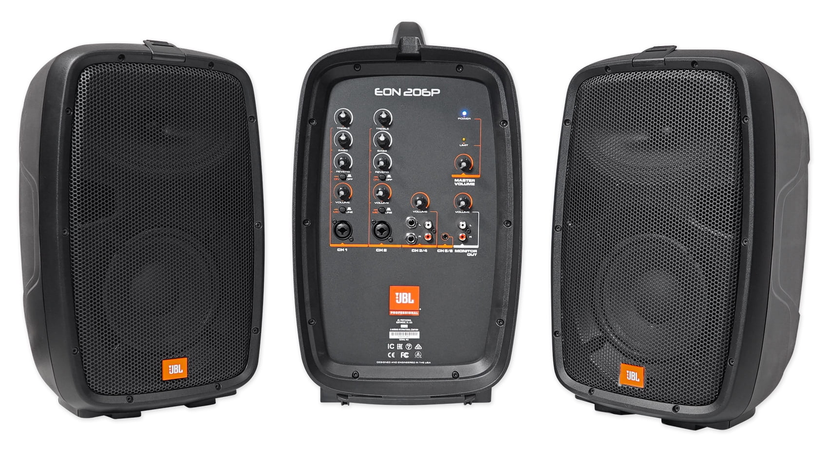 JBL EON206P Portable PA System / Pair 6.5" Speakers + Powered Mixer