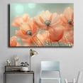 thumbnail image 4 of Mudket Soft Peach Flower Flowers with Dew Drops Canvas Wall Art, Floral Wall Decor, Framed Ready to Hang Artwork for Living Room Bedroom Bathroom - 12"L x 8"W, 4 of 10