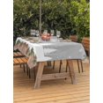 thumbnail image 2 of Outdoor Tablecloth with Umbrella Hole and Zipper, Christmas Grey Rectangle Table Cloth 54x80 Inch Waterproof Tablecloth, White Xmas Tree Forest Poinsettia Rustic Wooden Picnic Table Cover for Patio, 2 of 7
