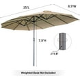 thumbnail image 3 of YODOLLA Parasol de Patio Double Face de 15 Pi Grand Parasol d'Extérieur - Beige, 3 of 8