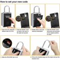 thumbnail image 5 of 4 Digit Combination Portable Key Box Resettable Code Weatherproof Hang or Wall Mount Superior Security Ultra Heavy Duty Silver Black 83X41.5X185mm, 5 of 5