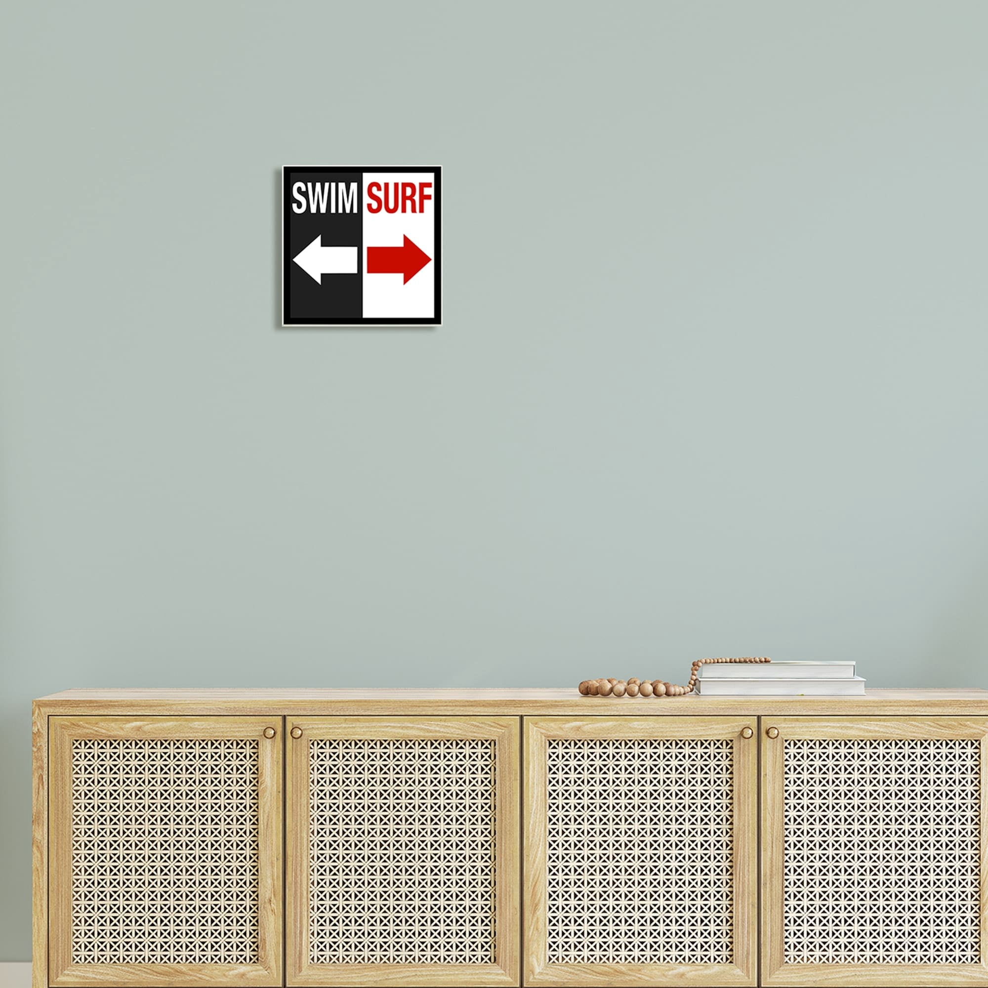 Stupell Industries Swim Surf Arrows Sign Ocean Coastal Words Graphic Art Unframed Art Print Wall Art, Design by Graffitee Studios