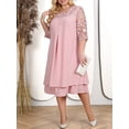 thumbnail image 4 of Vestidos de verano de talla grande para mujer, ropa Formal holgada con bordado Floral de retazos, para fiesta de boda, banquete y graduación, 2024, 4 of 7