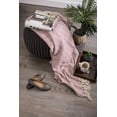 thumbnail image 2 of Contemporary Home Living Rose and White Diamond Knitted Fringed Throw Blanket 50" x 60", 2 of 4