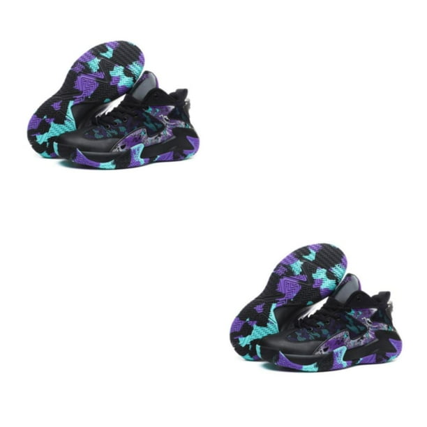 Zapatillas de baloncesto Qarigey Hombre Deporte profesional Correr Negro Púrpura