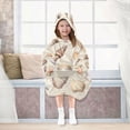 thumbnail image 7 of FORMRS Wearable Blanket Hoodie with Sleeves for Kids Cozy Flannel Sweatshirt, Watercolor Seashells, 7 of 7