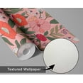 thumbnail image 6 of S4sassy Removable Nature-inspired Waterproof Wall Wrap, Textured Finish Wallcover, Blooming Garden Flower Contact Paper for Walls, Dresser, Self Adhesive Vinyl Wallpaper Roll- Pink (25"x120"), 6 of 9