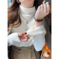 thumbnail image 3 of Suéter de invierno de cuello alto para mujer, Jersey elegante grueso con forro de terciopelo, Jersey de punto de lana, Jersey ajustado, Jersey, prendas de punto, 3 of 5