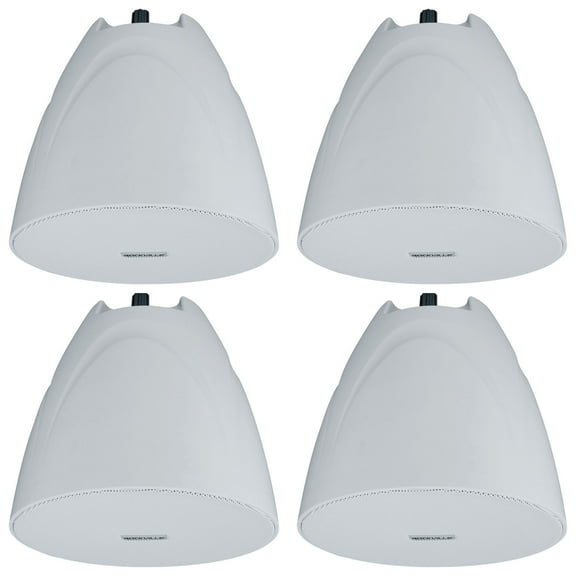 4 Rockville PEN-525T White 5.25" 70V Hanging Pendant Speakers For Restaurant/Bar