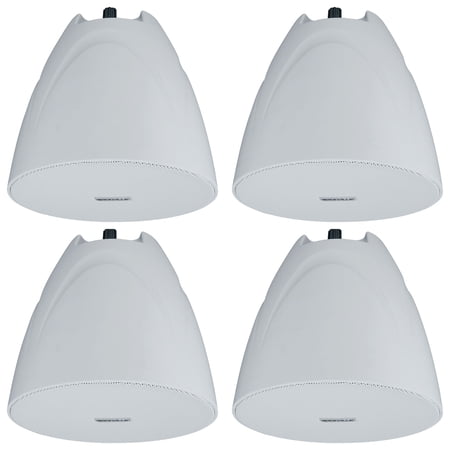 4 Rockville PEN-525T White 5.25 70V Hanging Pendant Speakers For Restaurant/Bar