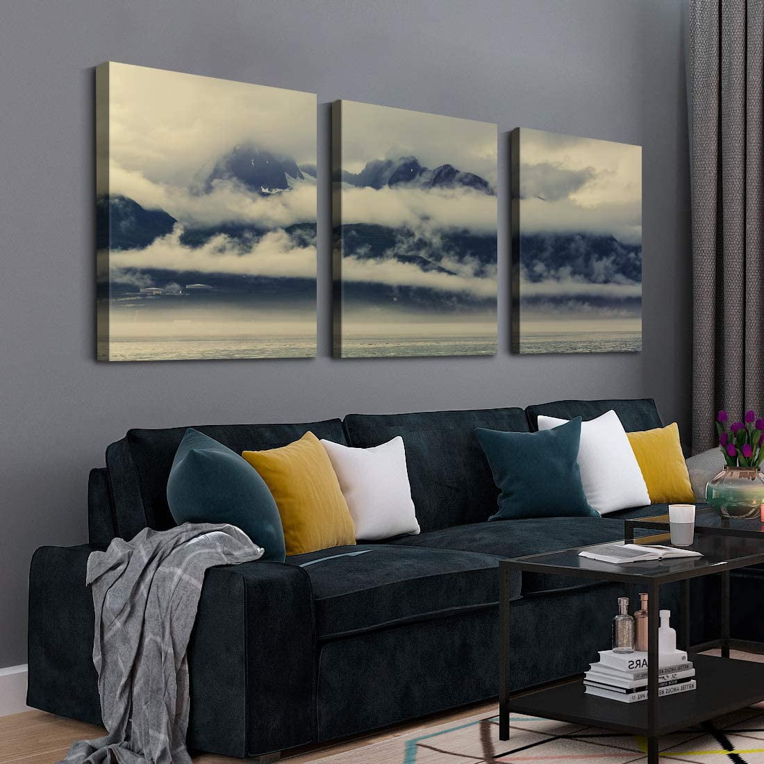 3 Panel Canvas Wall Art Prints - Big Sail Boat on Ocean 3 Panel Canvas Wall Art Prints - Big Sail Boat on Ocean
