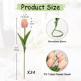 thumbnail image 2 of 24 tulipanes rosados, flores artificiales, tulipanes de imitación de 13.5 pulgadas, para el día de la madre, jarrón, centros de mesa, hogar, ramo de boda,10 durazno degradado, 2 of 7