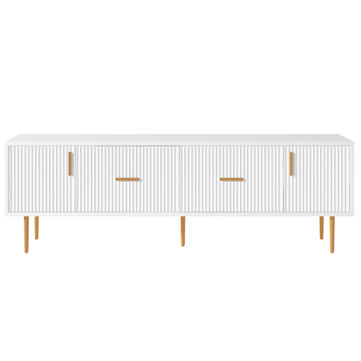 Kepooman Modern TV Stand with 5 Metal Legs, Stylish TV Stand for TVs Up to 75", White Kepooman Modern TV Stand with 5 Metal Legs, Stylish TV Stand for TVs Up to 75", White