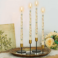 thumbnail image 3 of Floral Taper Candle Dripless Candlesticks - 4pcs White Unscented Candle Long Candle Sticks 10inches Flower Tapered Candles for Home Party Wedding Restaurant Holiday Decor, 3 of 6