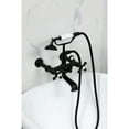 thumbnail image 2 of Kingston Brass CC547T0 Three-Handle 2-Hole Tub Wall Mount Clawfoot Tub Faucet with Hand Shower in Matte Black, 2 of 8