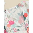 thumbnail image 6 of Biekopu Toddler Girl Swim Cover Up Short Sleeve Open Front Beach Cover-up Floral Swimsuit Cover Up, 6 of 9