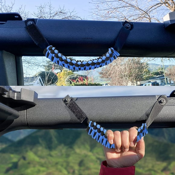 MesaSe 2Pcs Roll Bar Grab Handles Paracord Grips Car Interior Accessories Compatible with Ford Bronco 2021 2022