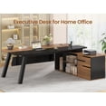 thumbnail image 4 of 70.9" Executive Desk with 3 Drawers and Storage Shelves, L Shaped Computer Desk for Home Office, Bedroom, Study Room, 4 of 7