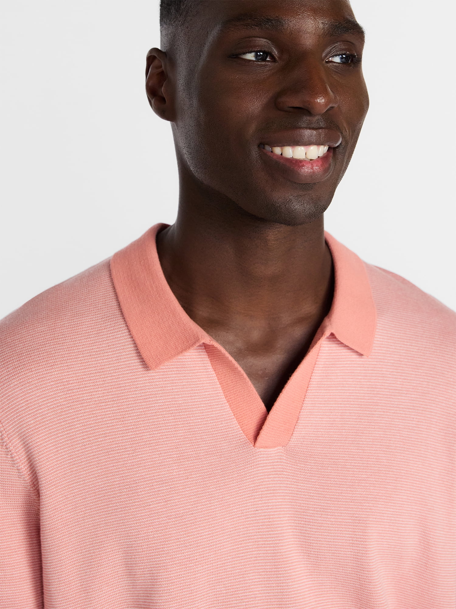 George Men's Knit Johnny Collar Polo Shirt, Sizes S-5XL