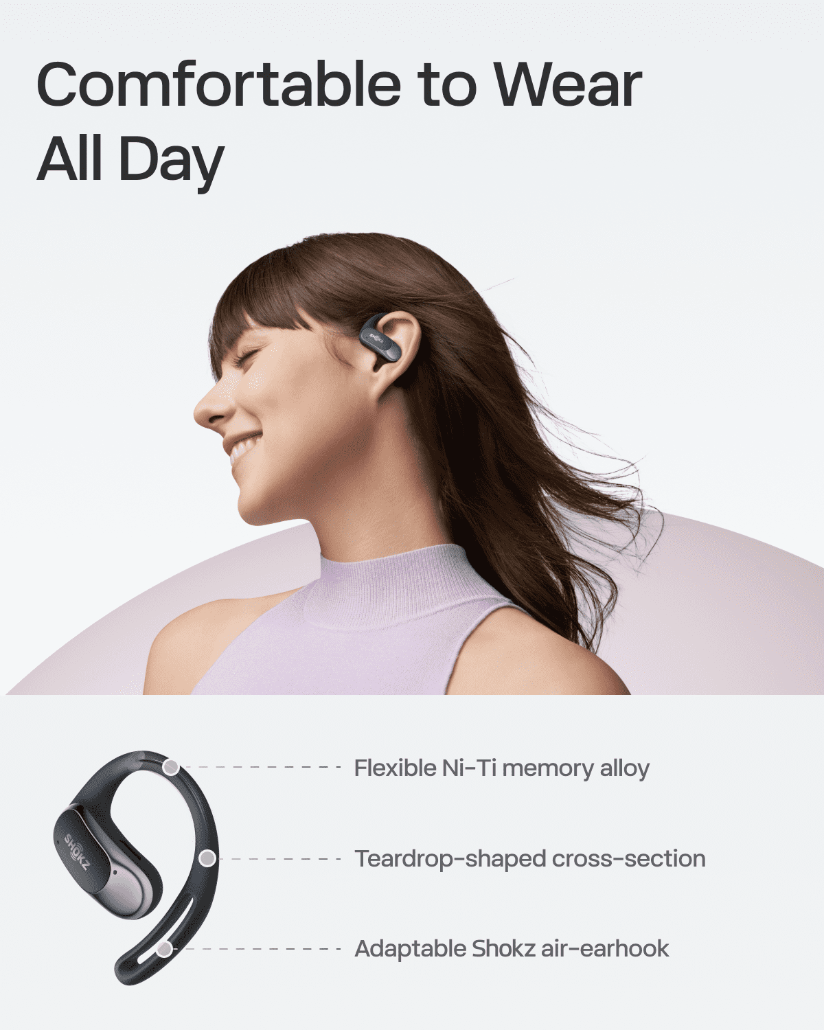 Restored Shokz OpenFit Air - Open-Ear Headphones, True Wireless Earbuds, Water Resistant, Secure Earhooks for Daily Use, black