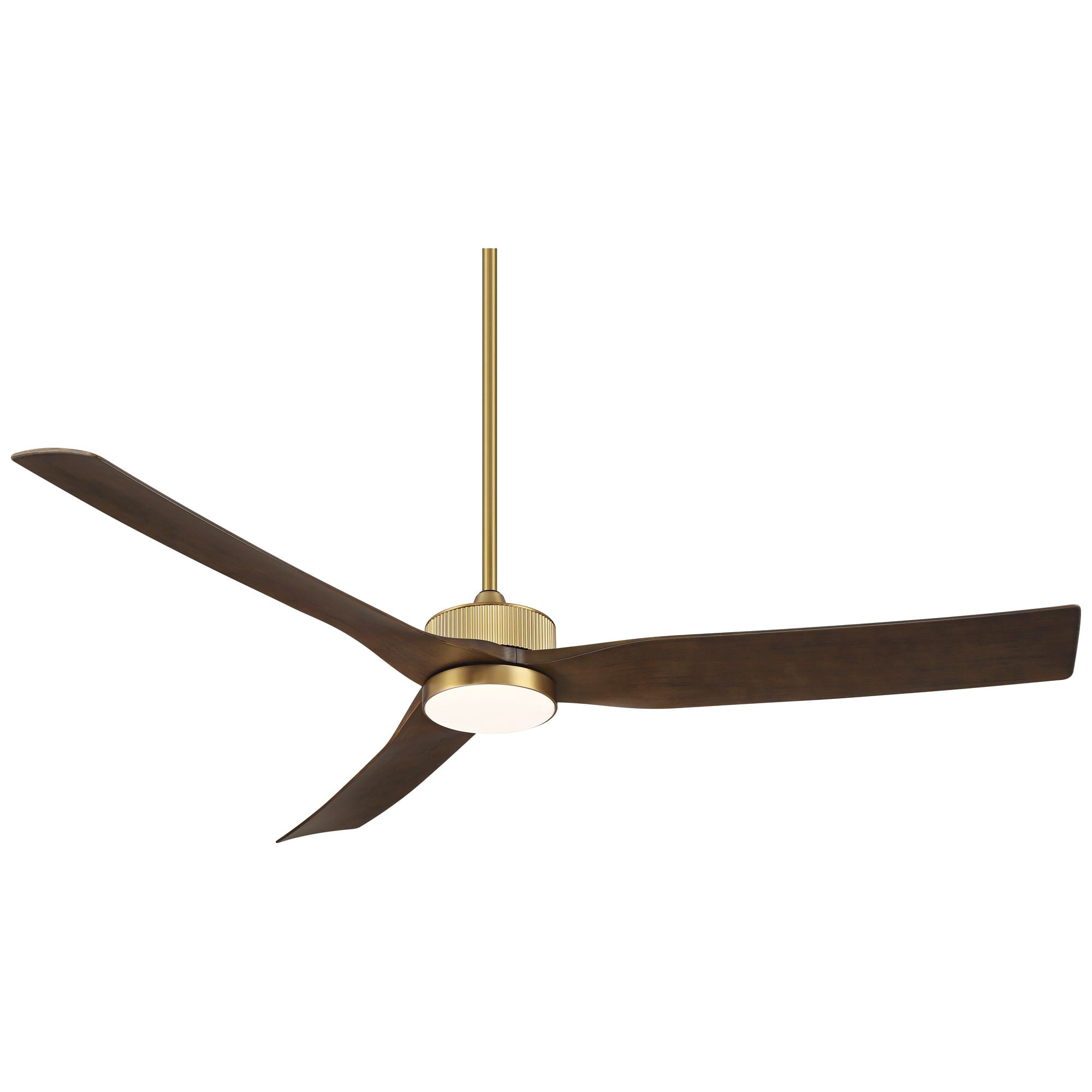 Casa Vieja 60" Montage Modern Indoor Outdoor Ceiling Fan 3 Blade LED Light Remote Control Soft Brass Finish Bedroom Damp Rated