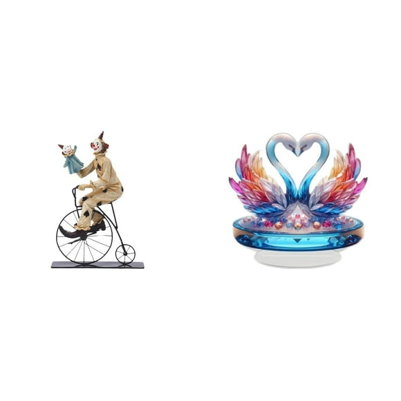 Figuras de payasos,Estatua de payaso,escultura,adorno de mesa,Colección de estatuillas de payasos adorables,Estatua de escultura de cisne,Escultura de cisne para decoración del hogar,adorno