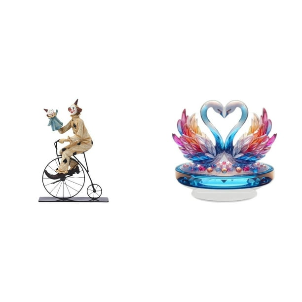 Figuras de payasos,Estatua de payaso,escultura,adorno de mesa,Colección de estatuillas de payasos adorables,Estatua de escultura de cisne,Escultura de cisne para decoración del hogar,adorno