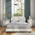 thumbnail image 2 of Furniture of America Lila Boucle Fabric Mattress Ready Queen Bed in White, 2 of 5