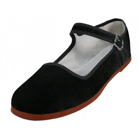 Women's Velvet Mary Jane Shoes Flat Ballet Colors (Best Place To Shop For Shoes)