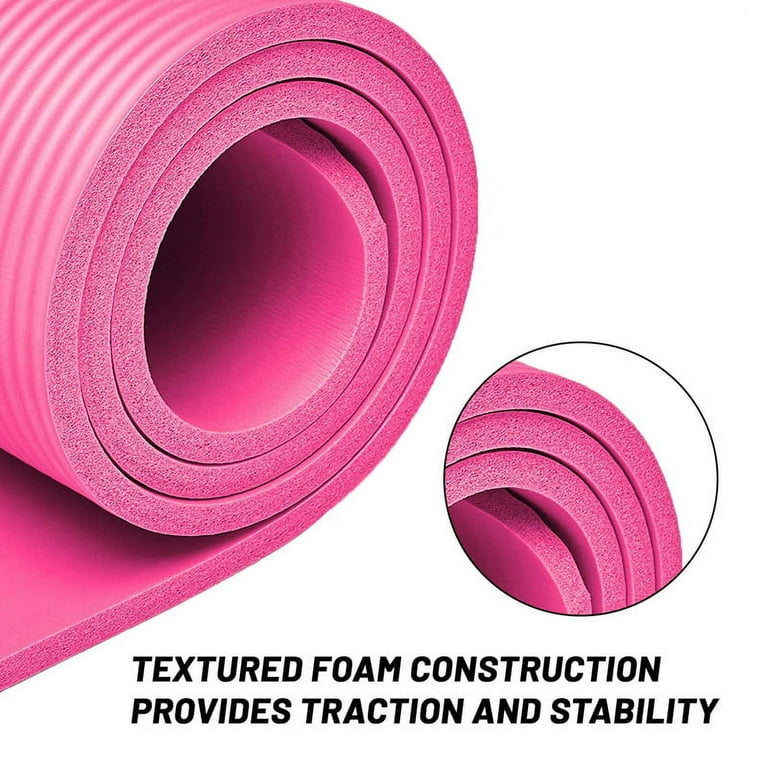 Yoga Mat Thick, Yoga Set for Home Workouts, 1/2 Inch Thick Yoga Mat for  Women, Men, Non Slip Yoga Mat,Pink 