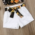 thumbnail image 4 of Qiylii 2 Pcs Girl's Outfit, Floral Short Sleeve Bow Top, Loose Shorts with Belt, 4 of 6