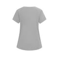 thumbnail image 4 of Aobny Women's Holiday Blouses Scrub Nurse T-shirt Short Sleeve Blouse V-Neck Gray Womens Blouses Casual,XXL, 4 of 5